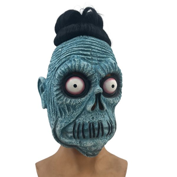 Spooky Green Clown Mask for Halloween - Creepy Rubber Face Costume Accessory for Adults, Perfect for Props & Party Decorations